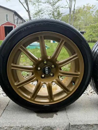 5x100 17x7.5" +53 56.1mm centerbore factory forged BBS wheels from a 2004 STI, weighing in at only 1...