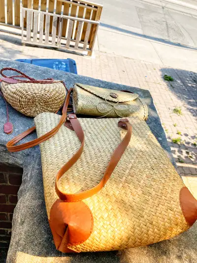 Combo 3 straw bag purses, View more