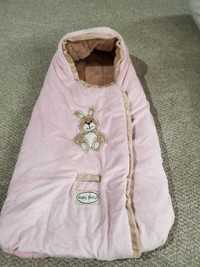 Pink bunting baby bag
