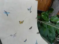New Farmhouse Mural+Vintage Glen Oates Butterfly+Birds Wallpaper