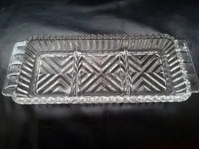 GLASS PICKLE SERVING PLATTER, View more