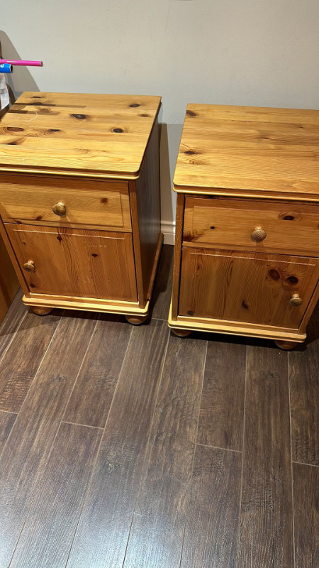 Rustic Pine Wood Bedside Tables in Other Tables in Burnaby/New Westminster