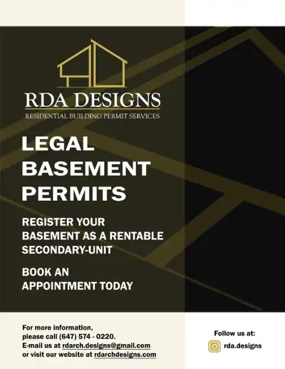 Unlock the Potential of Your Living Space with RDA Designs! Your Go-To Experts for LEGAL BASEMENT PE...