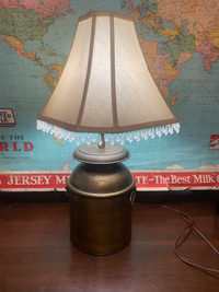 Vintage milk can metal table lamp!