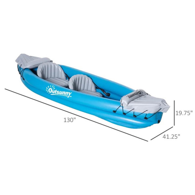 2-Person Inflatable Kayak, Inflatable Boat, Inflatable Canoe Set in Water Sports in Markham / York Region - Image 3