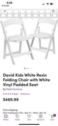 David Kids Resin Folding Chairs BRAND NEW- 10 Available 