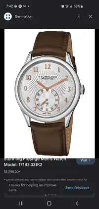 Swiss Automatic Watch Brand New Leather Strap