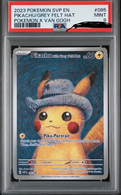 pikachu with grey felt hat (VAN GOGH), View more