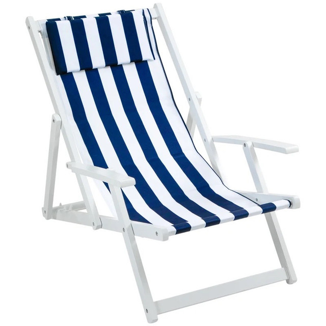 Outdoor Folding Sun Lounger, Patio Beach Recliner, 3-level Adjus in Patio & Garden Furniture in Markham / York Region - Image 2
