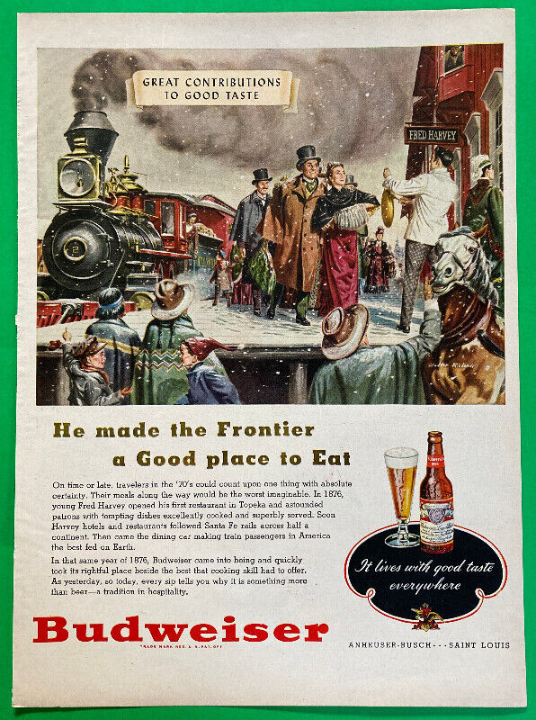 1948 full page ad for Budweiser Beer dans Art et objets de collection  à Dartmouth