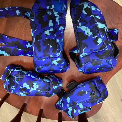 Blue Camo Protective Pads….This set is New, View more