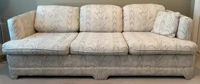 Like new couch with side arm chair. Very good support and firmness in cushions. Couch is 7 feet in l...