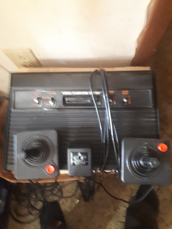 Atari 2600 Video Game Console With Joysticks/TV Adapter Older