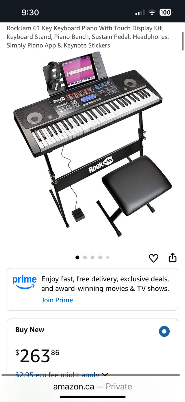 Brand New RockJam 561 full size digital piano (Never Used) in Pianos & Keyboards in Kitchener / Waterloo - Image 3