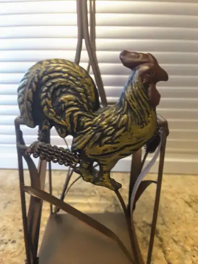 Décoration Métal avec Coq-Metal Decoration with Rooster, View more