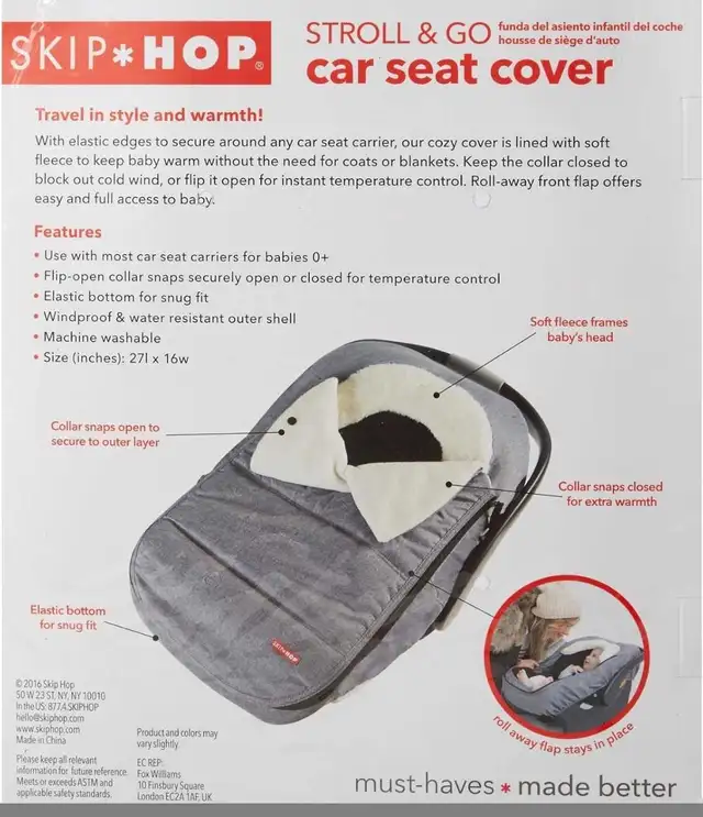Skip Hop Winter Car Seat Cover in Strollers, Carriers & Car Seats in Calgary - Image 5