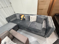 Large Grey Sofa with Ottoman Display model clearance Sale 