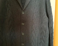 Très belle veste grise foncée motif torsadé (XL) Black Brown