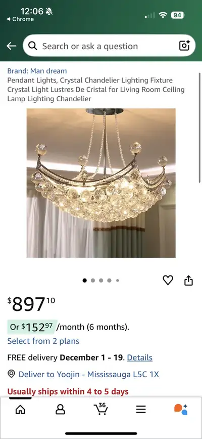 Pendant Lights, Crystal Chandelier Lighting Fixture for living, View more