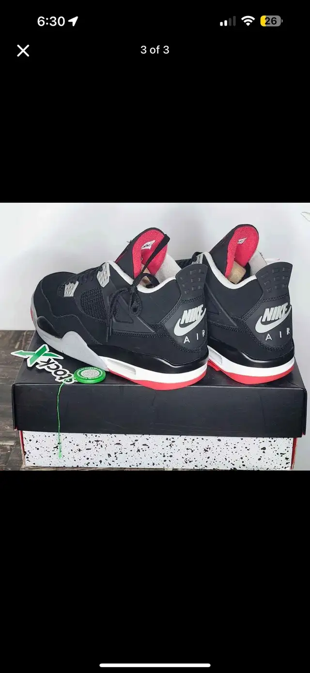 Jordan 4 retro bred  in Men's Shoes in City of Toronto - Image 4