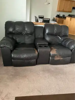 Top grain leather recliner, View more