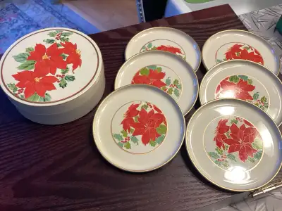 Christmas Poinsettia Saucers, View more