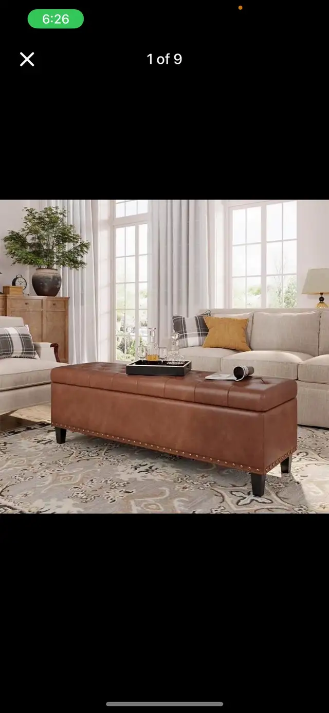 Storage Ottoman Bench,51-Inch Large Storage Bench for Bedroom En in Chairs & Recliners in Hamilton - Image 2
