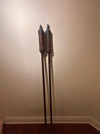 2 Solid Copper Garden Torches (Oil Lamps) - Tiki