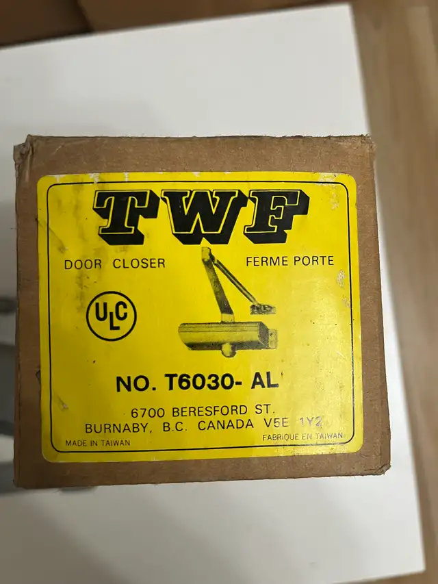 TWF T6030-AL Commercial Hydraulic Door Closer – New in Box in Windows, Doors & Trim in West Island - Image 3