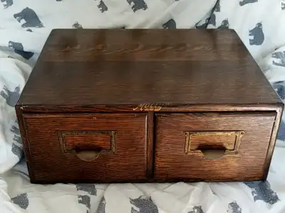 Oak filing cabinet, View more