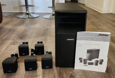 Home Theater System: Bose Acoustimass 6 & Yamaha RX-V4A Receiver, View more