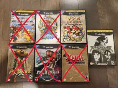 Super Smash Bros Melee - SOLD Super Mario Sunshine - SOLD Paper Mario: The Thousand Year Door - 70$...