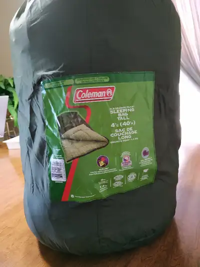 Coleman Granite Peak 4C/40F tall sleeping bag. Brand new, in original package, never opened. $30 fir...