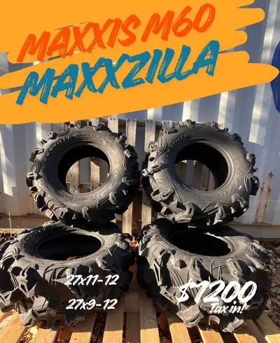 Brand new tires, never mounted. 27x9-12 27x11-12 $1200 full set 28x9-14 28x11-14 $1370 full set SEDO...