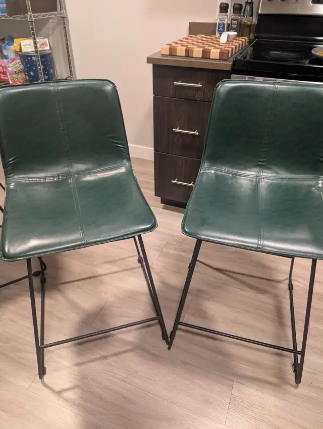 Green counter height stools