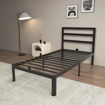 ❤️NEW IN BOX: 14 Inch Metal Twin Bed Frame with Head Board, View more