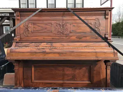 FREE ANTIQUE PIANO BEAUTIFUL WOOD ORNATE FINISH FREE DELIVERY, View more