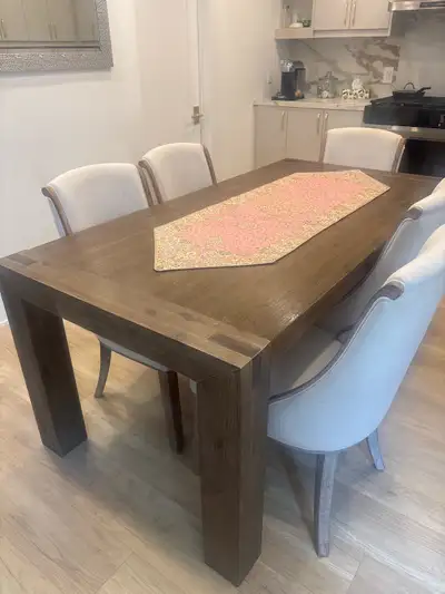 dinning table with 6 chairs, View more
