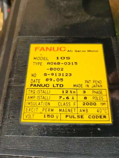 Servo motor modle 10S 150 volts 2,000 rpm and 5S available, View more