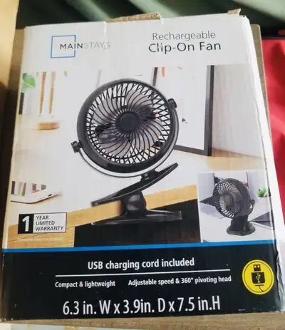 Mainstays Rechargeable Clip Fan, View more