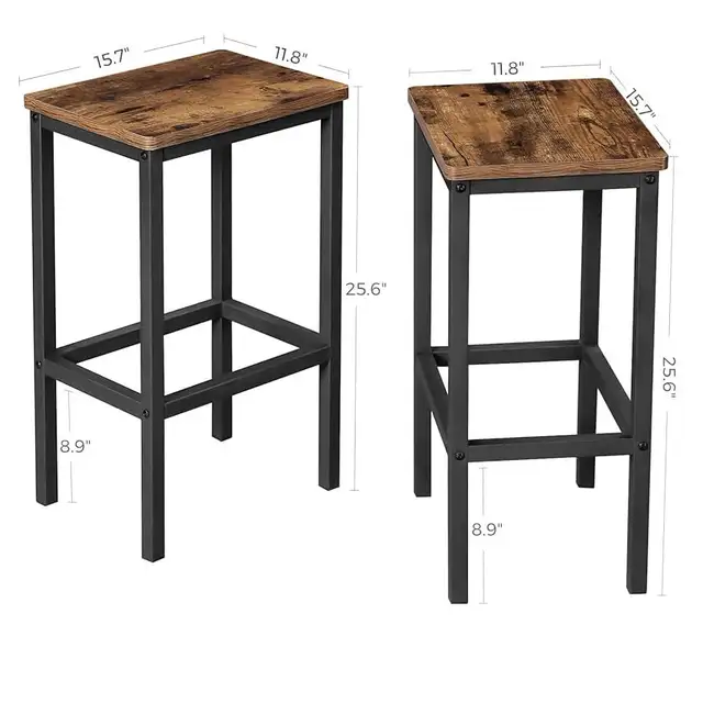 Kitchen Breakfast Bar Stool with Footrest, Industrial in Living  in Chairs & Recliners in Markham / York Region - Image 3