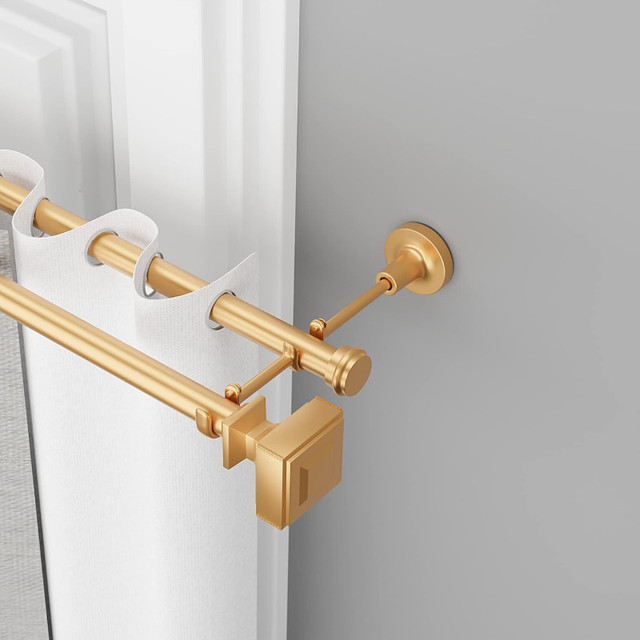 #ROVARD Double Curtain Rod with Square Finials in Bathwares in City of Toronto