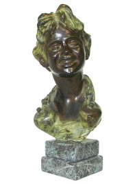 STATUE EN BRONZE LE BUSTE - BUST by GIOVANNI De MARTINO Italy