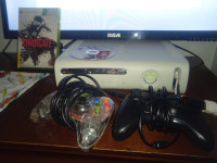 Xbox 360 with 2 games and 2 controllers