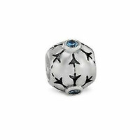 Authentic Pandora Snowflake Charm- 925 Sterling Silver + Aqua CZ