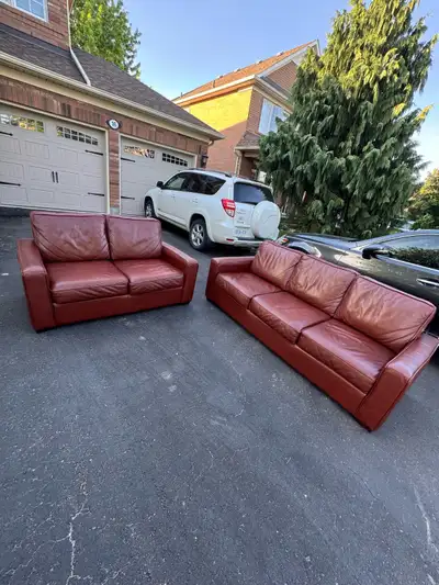 ROOTS  Leather Couch Set DELIVERY AVAILABLE , View more
