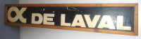 Vintage Wooden Framed De Laval  Sign. Paper Label  54" X 9 3/4"