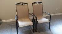 Two Aluminum Stackable Patio Chairs