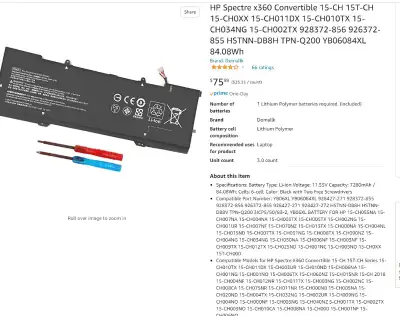 *NEW*   HP Spectre x360 Li-ion Battery, View more