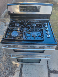 Gas stove with electric oven